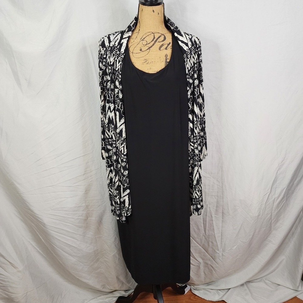Vintage R&M RICHARDS Size 3X Layered Sheath Dress Attached Jacket‎ Long Sleeve - Picture 3 of 10